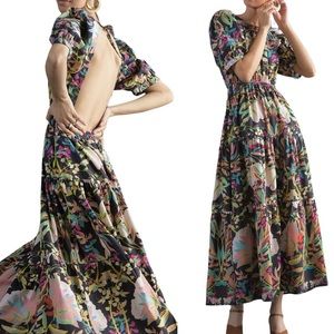 NWT Anthropologie Conditions Apply Floral Open Back Maxi Dress